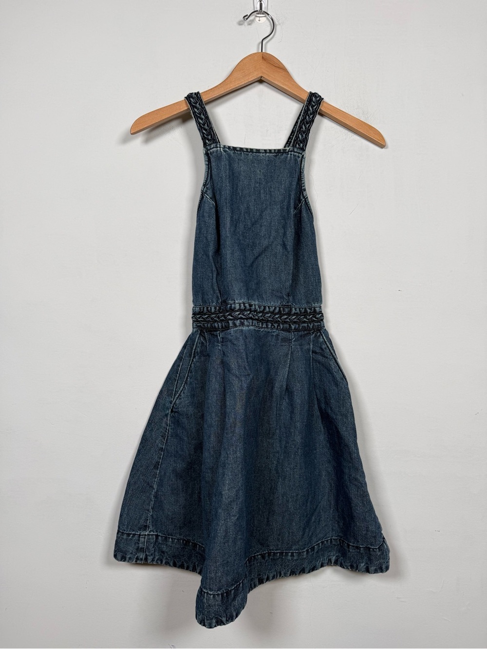 Abercrombie & Fitch Braided Denim Skater Dress Blue Mini Size 2
